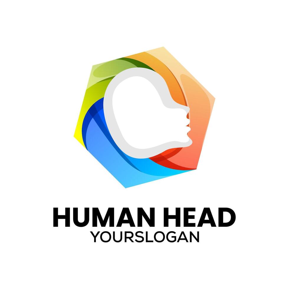 human polygon icon logo design vector
