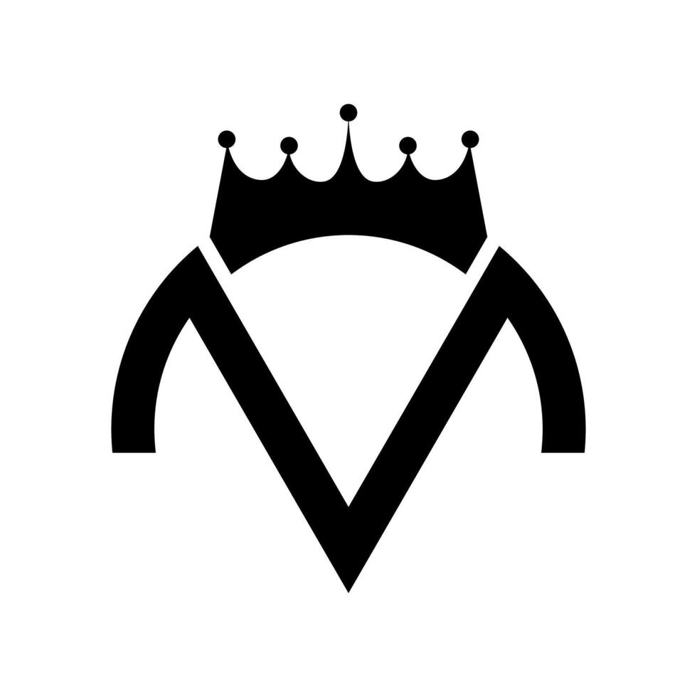 letter m king  icon logo design vector