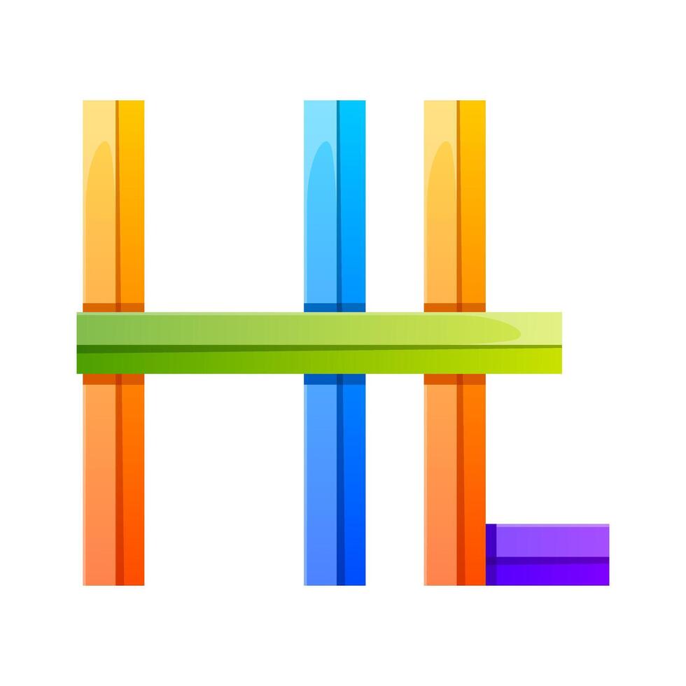 letter  h t  colorful icon logo design vector