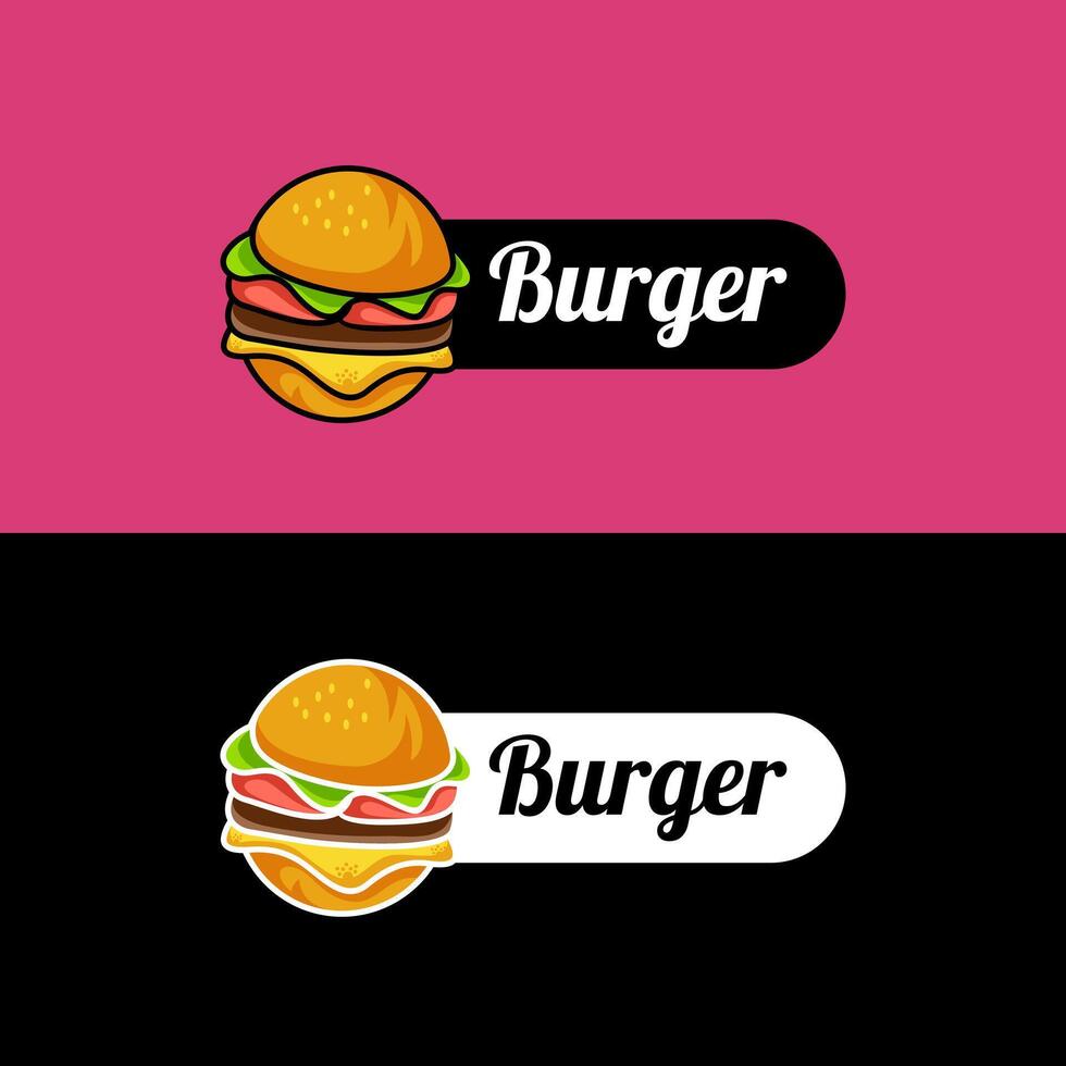 hamburguesa icono logo diseño vector