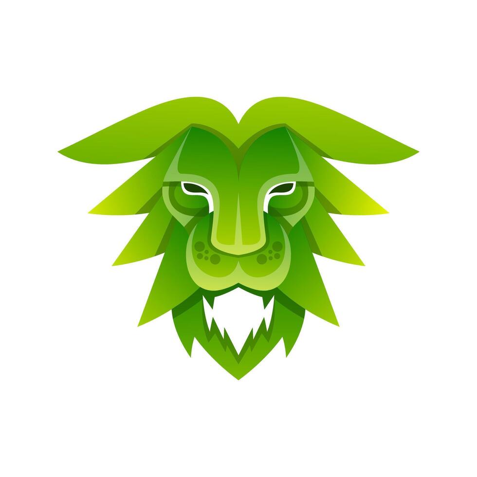 león Rey degradado icono logo diseño vector