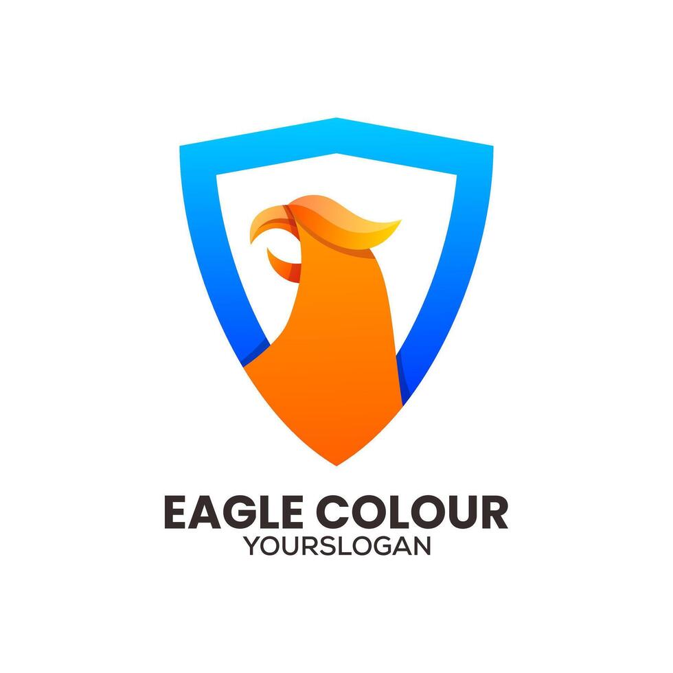 eagle shield gradient icon logo design vector
