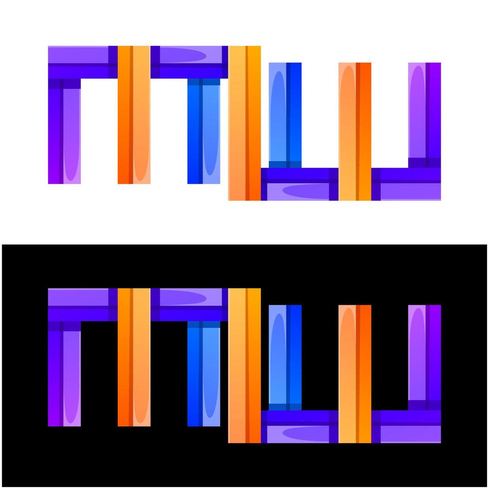 letter m  w  colorful icon logo design vector