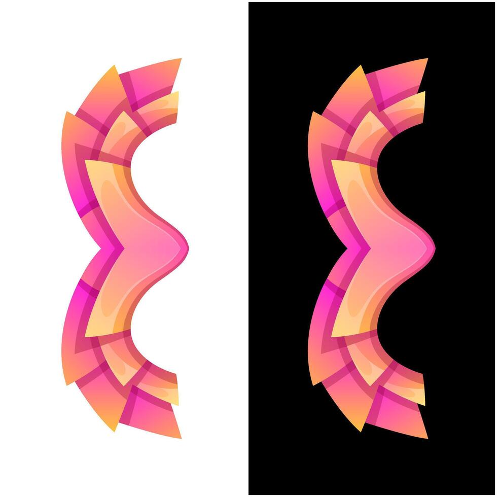 number 3 colorful logo design vector