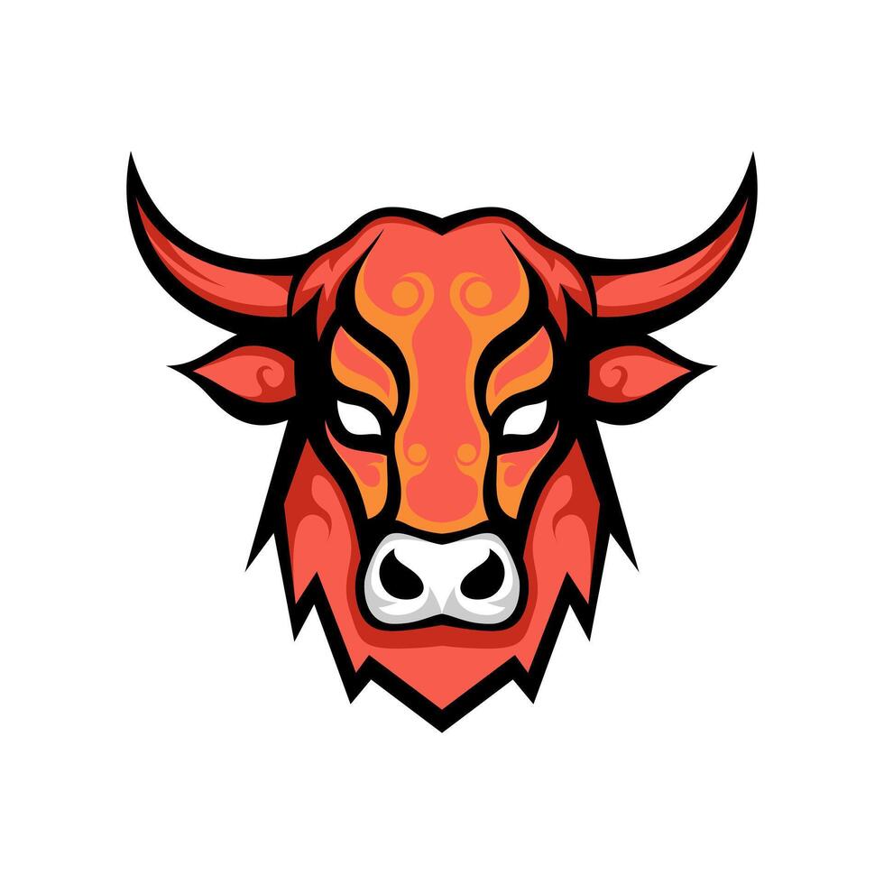 angry bull icon logo design vector