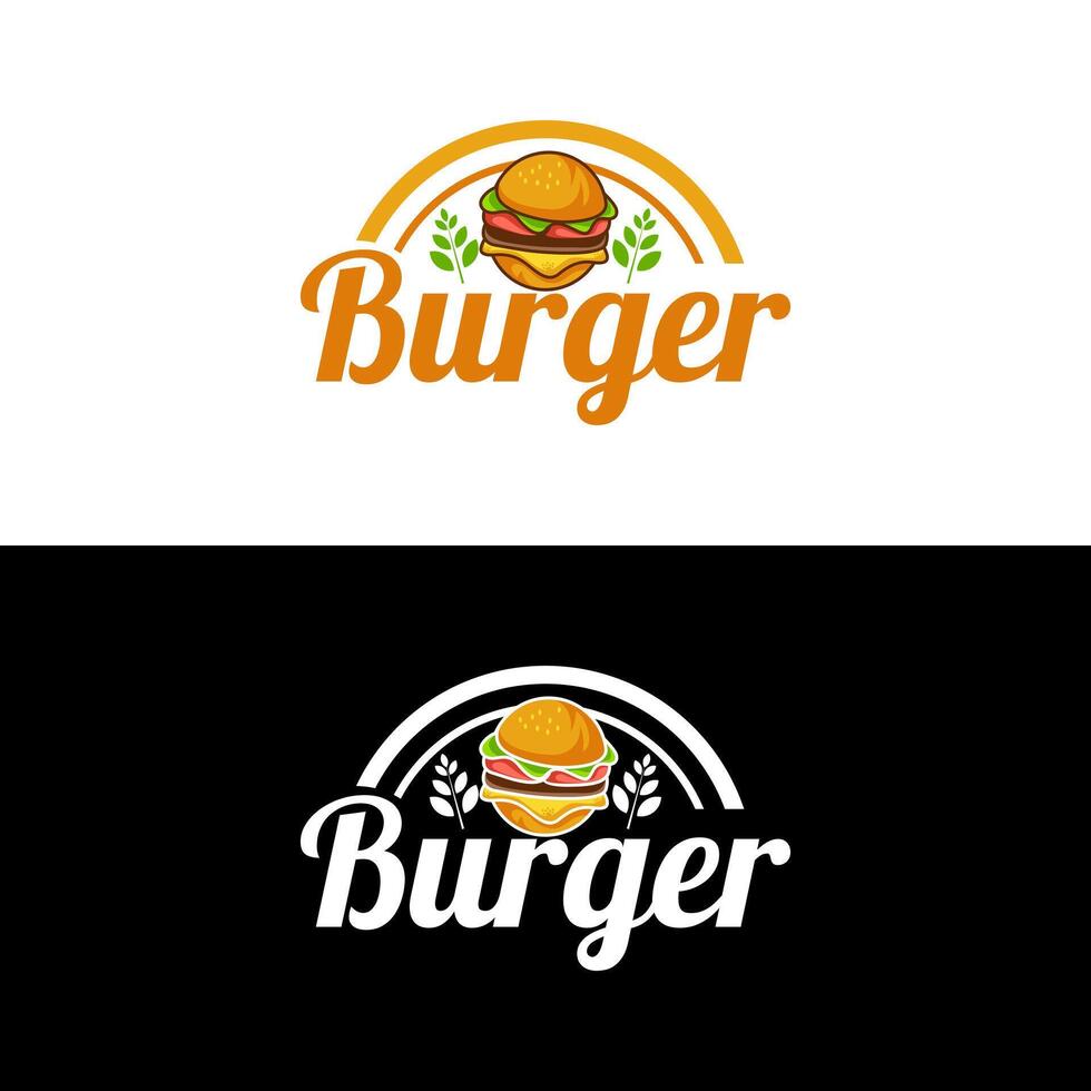 hamburguesa icono logo diseño vector