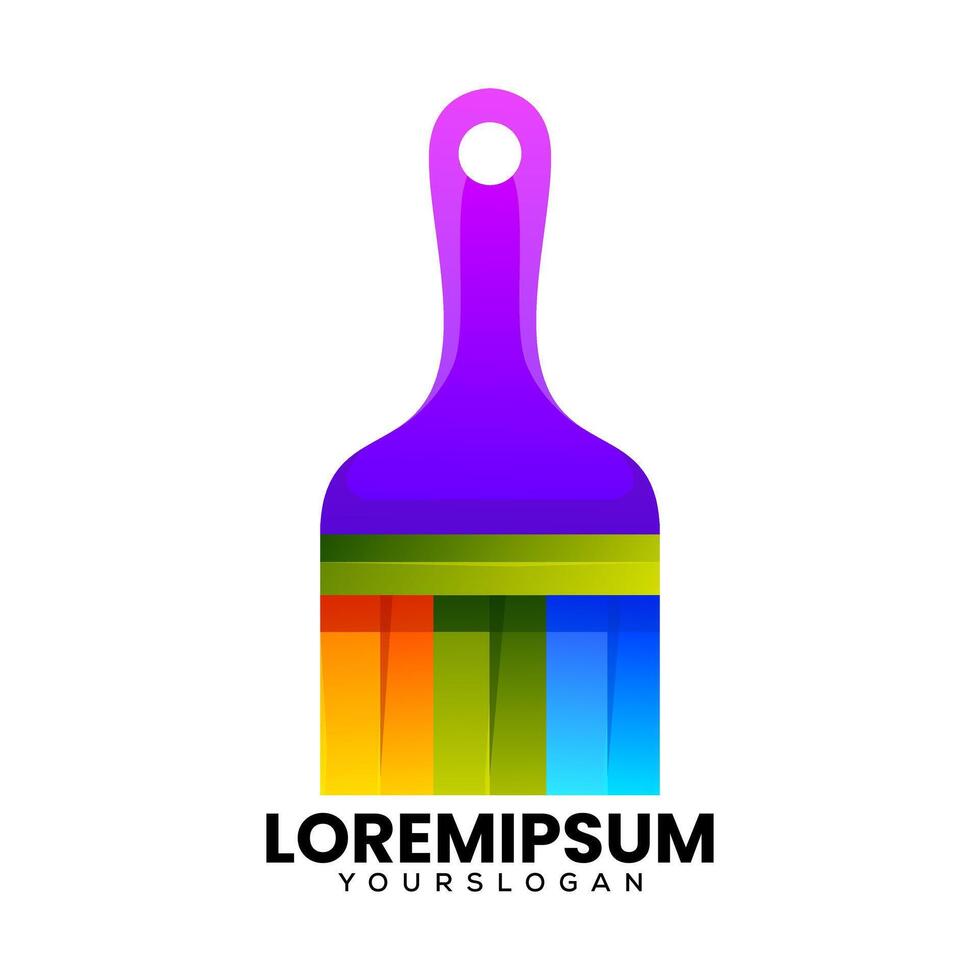 brush colorful icon logo design vector