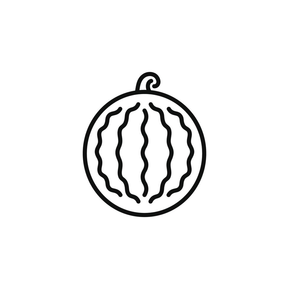Melon line icon isolated on white background vector