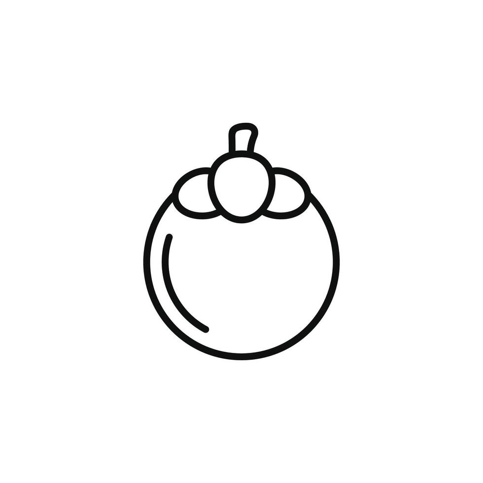 Mangosteen line icon isolated on white background vector