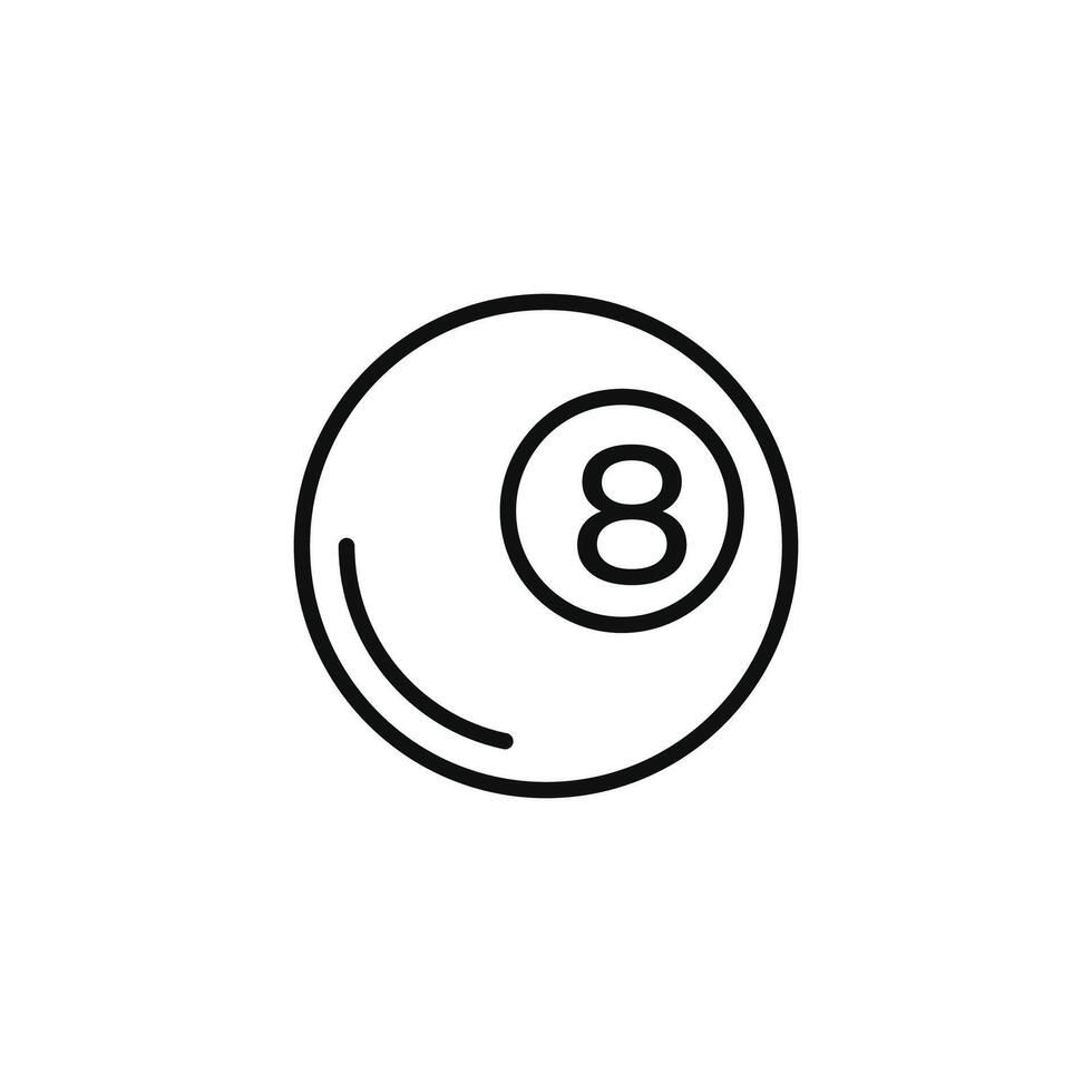 Billiard ball line icon isolated on white background vector