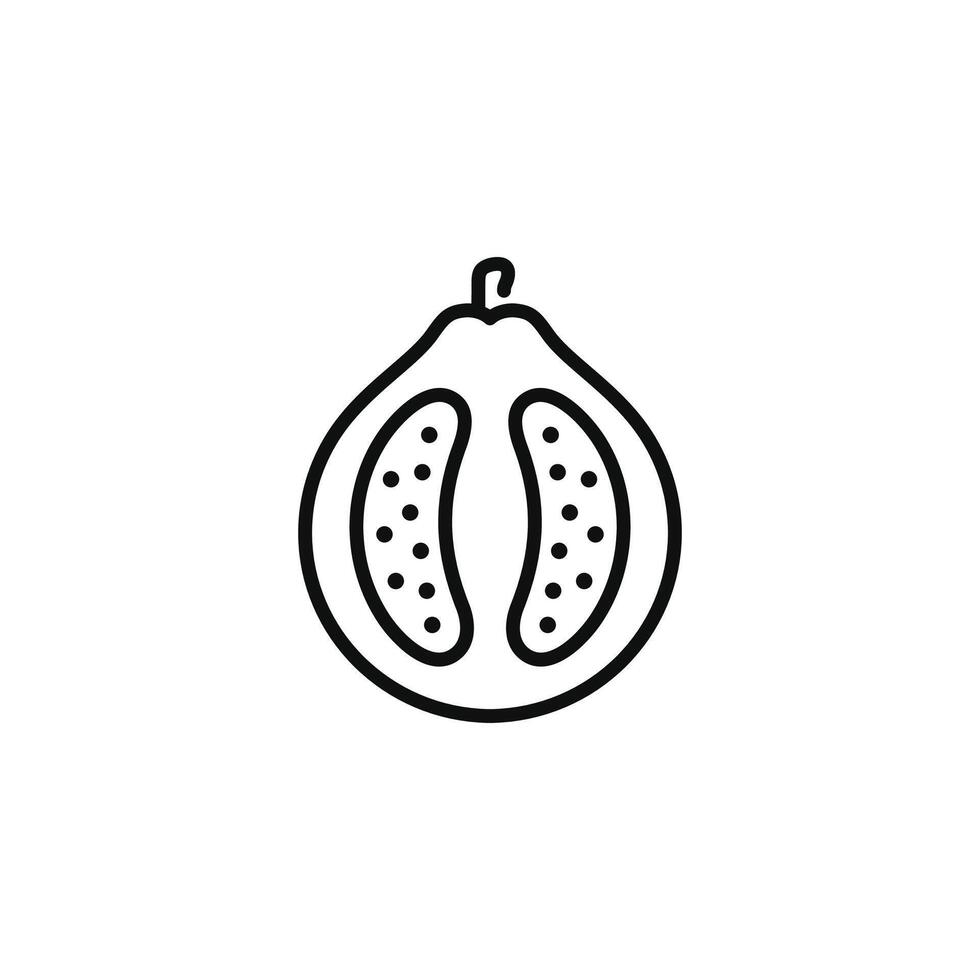 Guava line icon isolated on white background vector