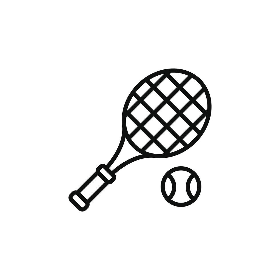 tenis línea icono aislado en blanco antecedentes vector