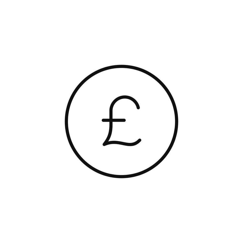 Pound line icon isolated on white background vector