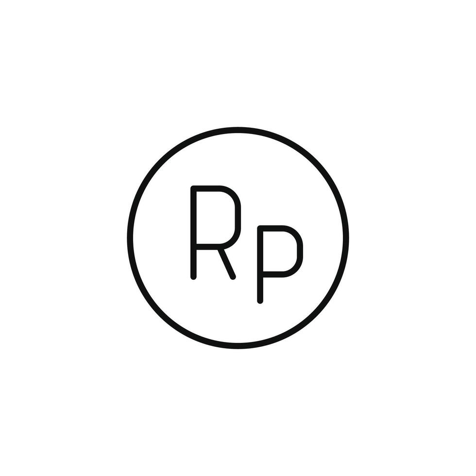 Rupiah line icon isolated on white background vector