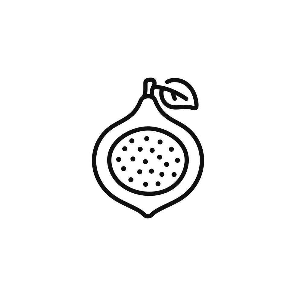 Fig line icon isolated on white background vector