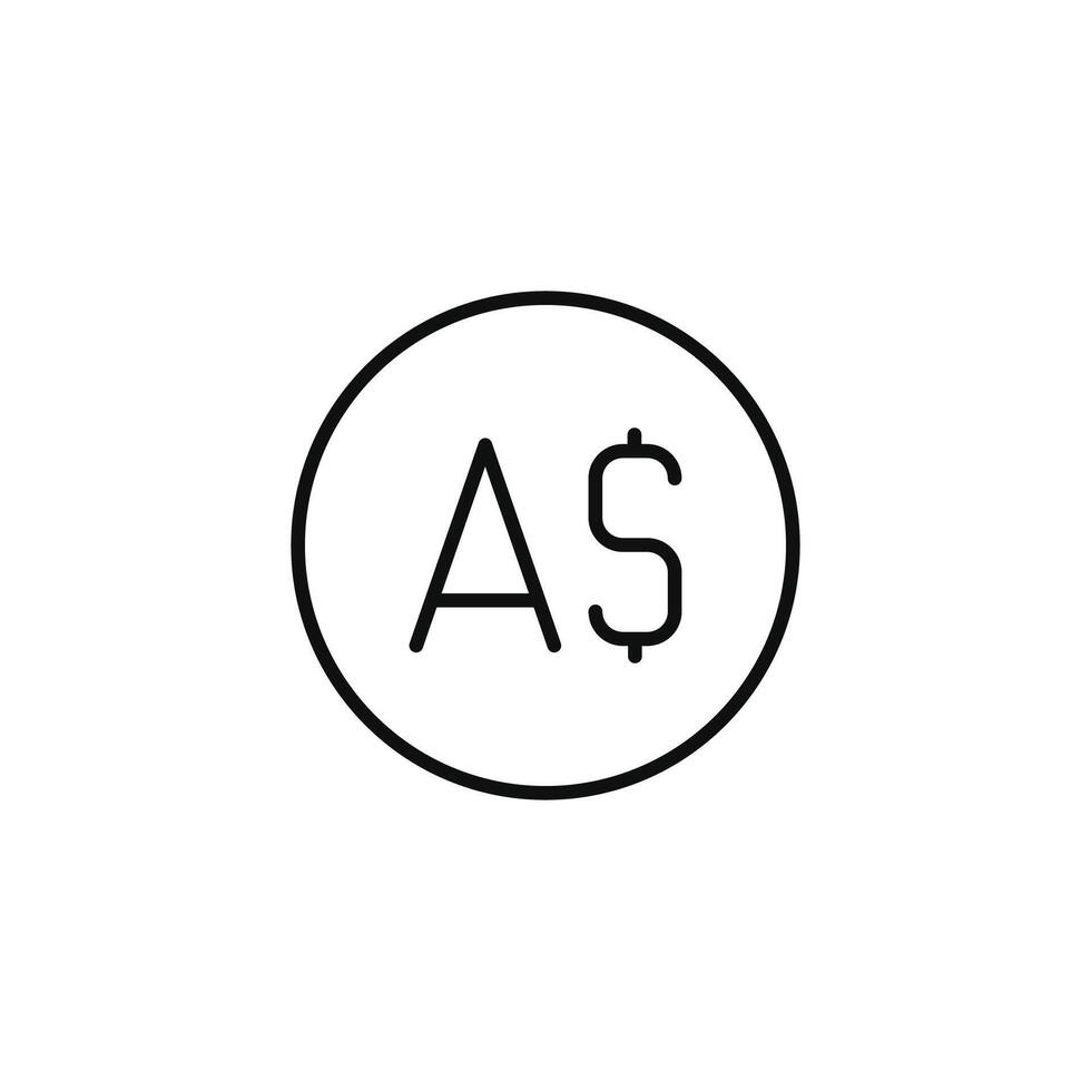 Australian dollar line icon isolated on white background vector