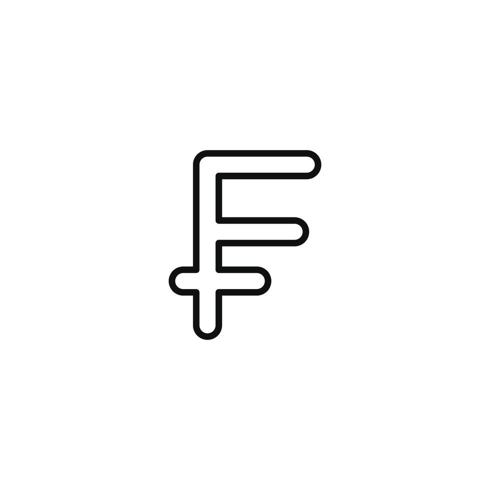 Swiss franc line icon isolated on white background vector