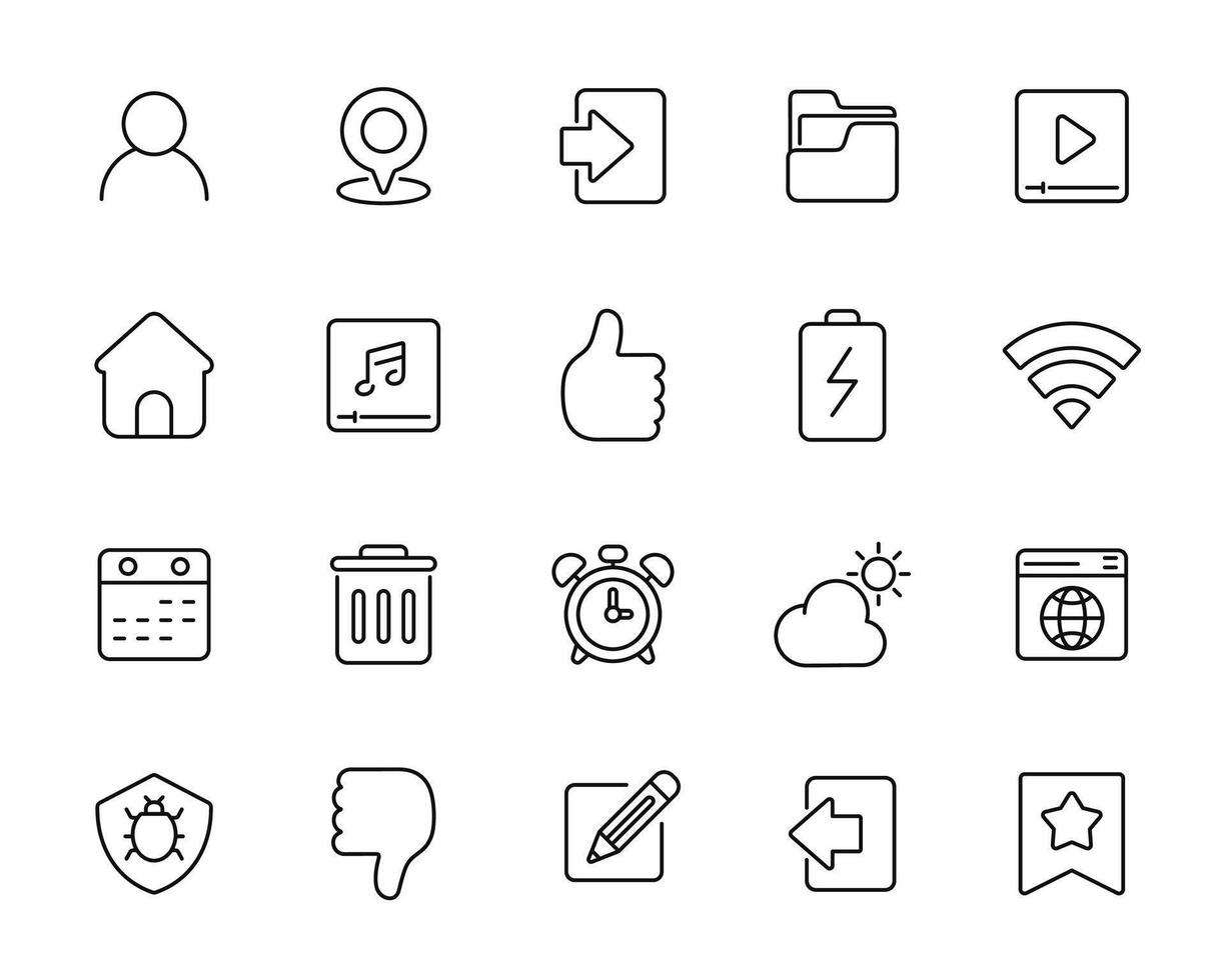 UI line icon set for web and mobile isolated on white background vector