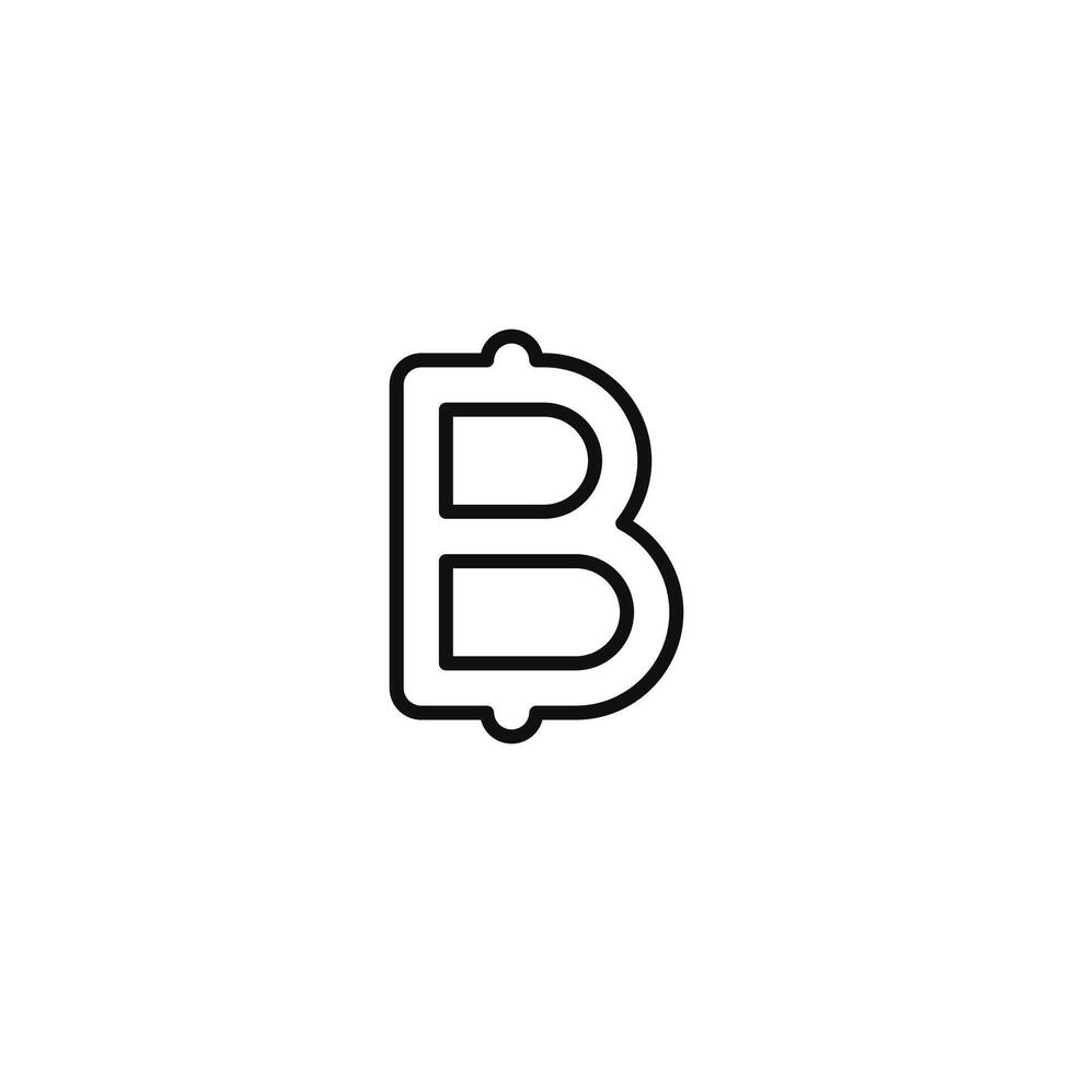baht línea icono aislado en blanco antecedentes vector