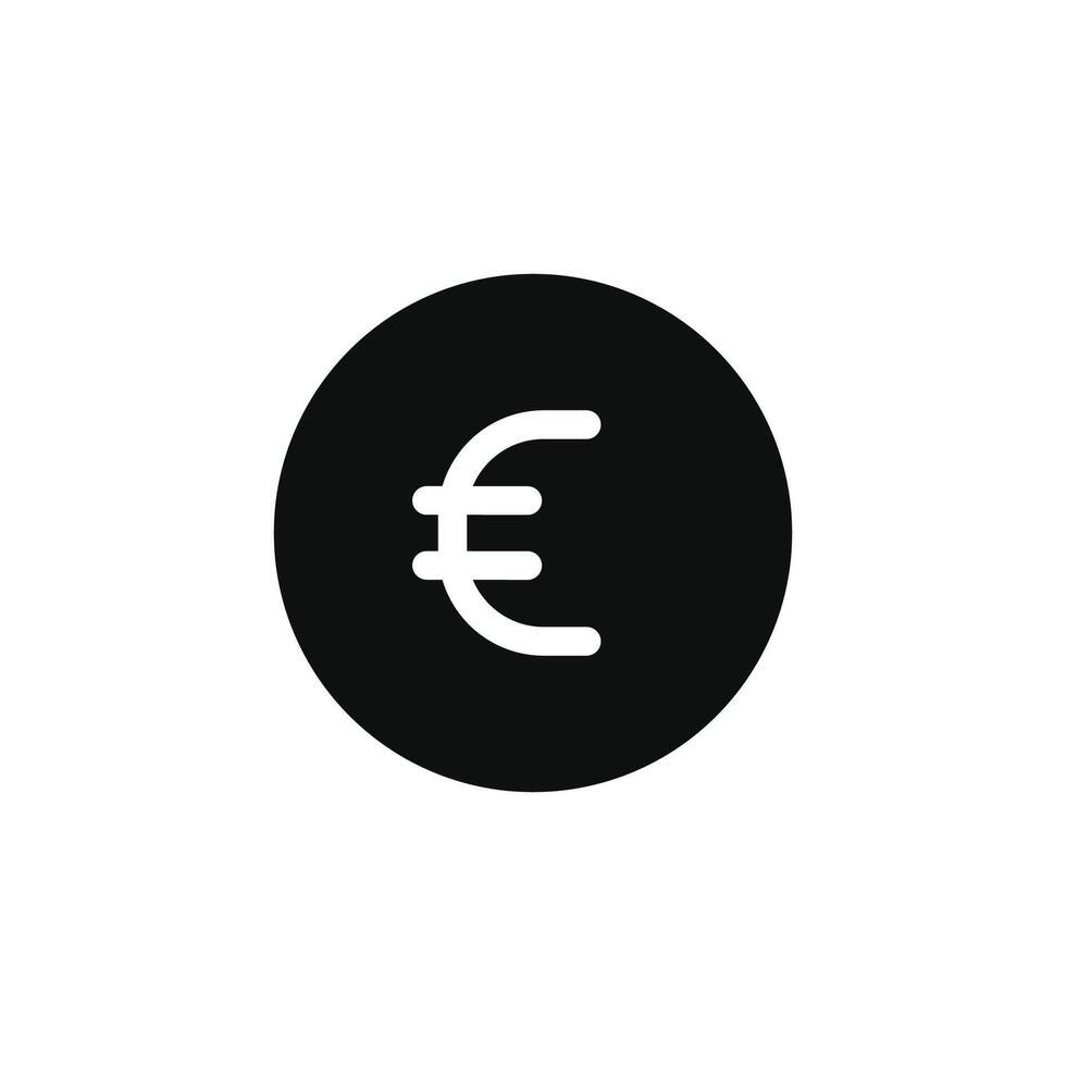 euro icono aislado en blanco antecedentes vector