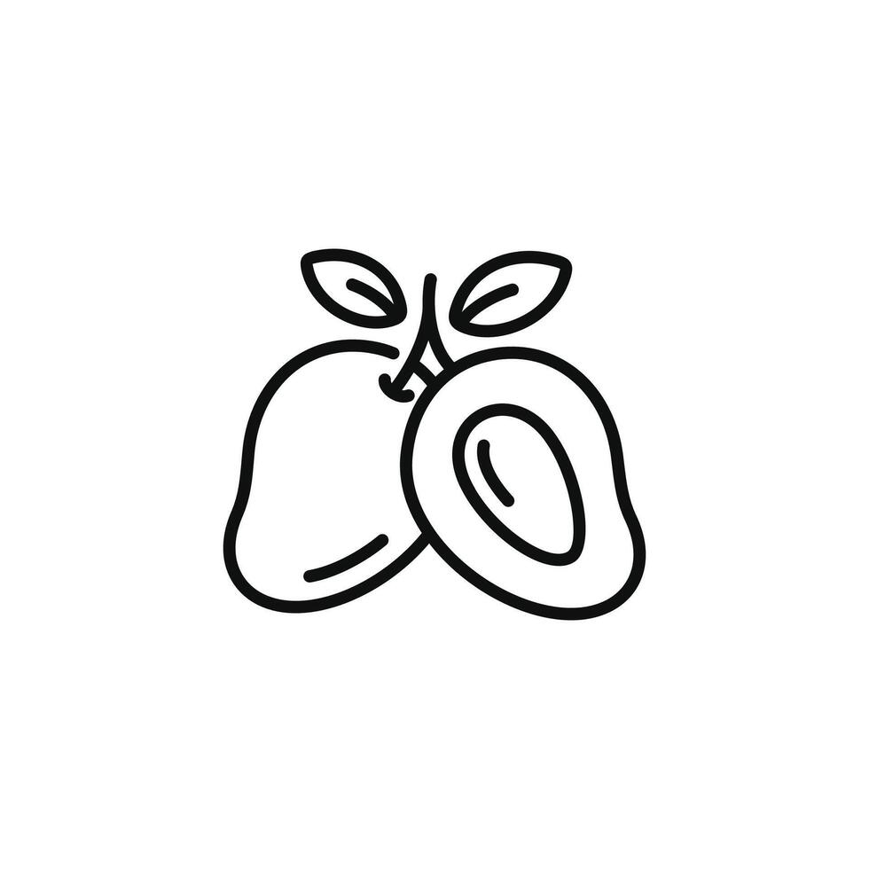 Mango line icon isolated on white background vector