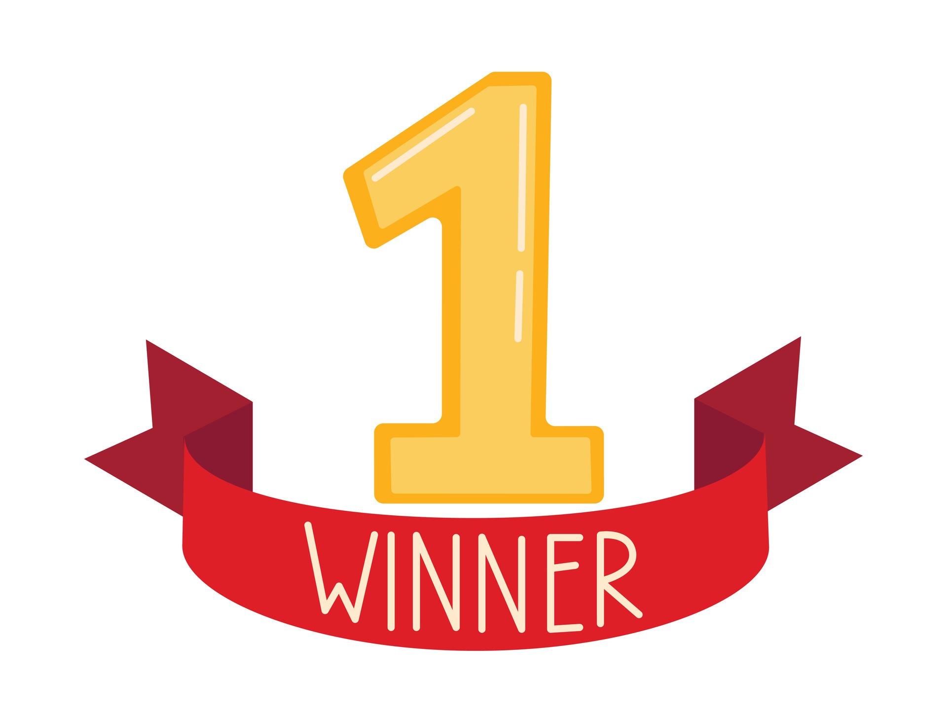 Winner, number one background with red ribbon. Poster or brochure ...