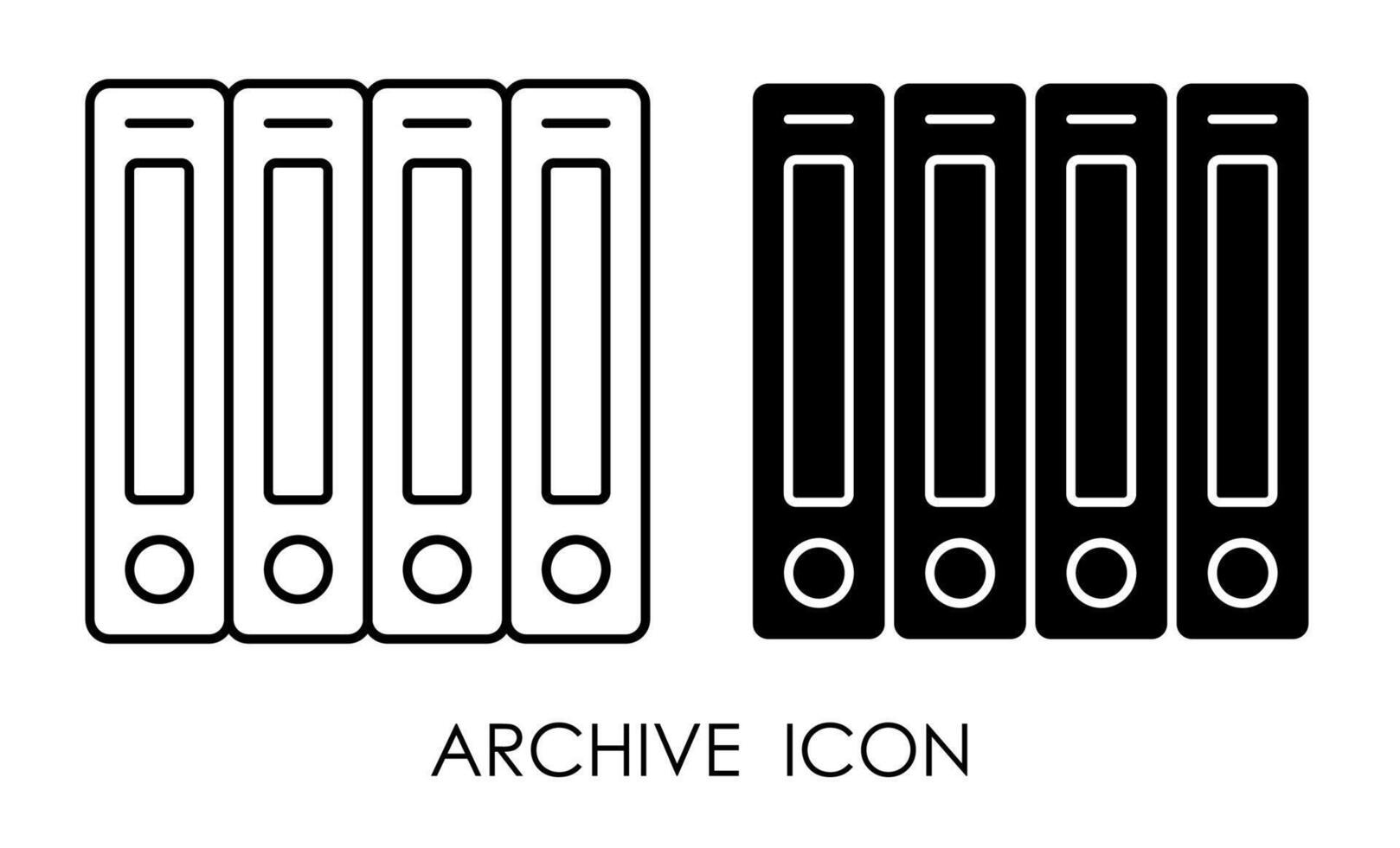 archive with documents icon. Storage of accounting, financial and personal documents in archive. Simple black and white vector