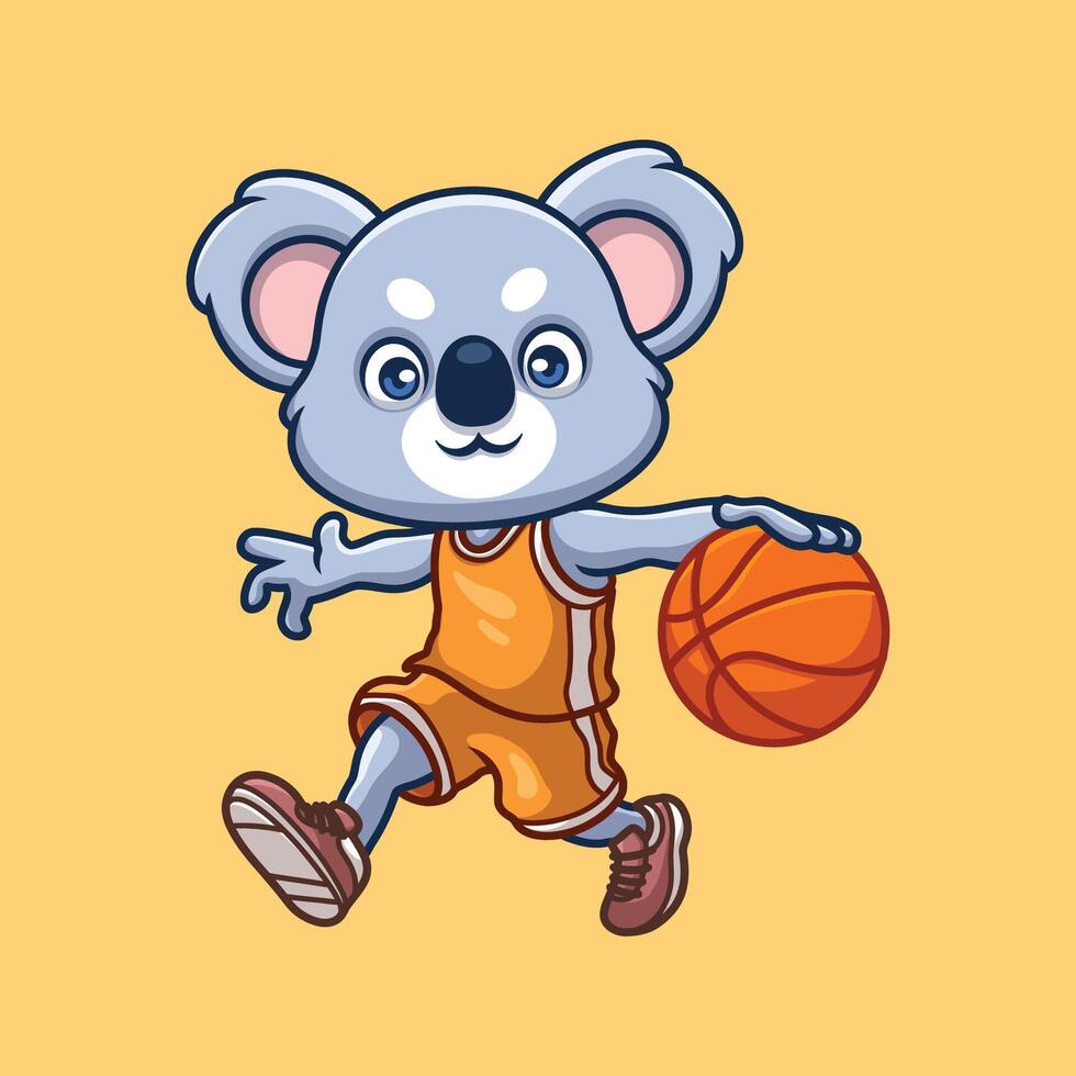 baloncesto coala linda dibujos animados vector