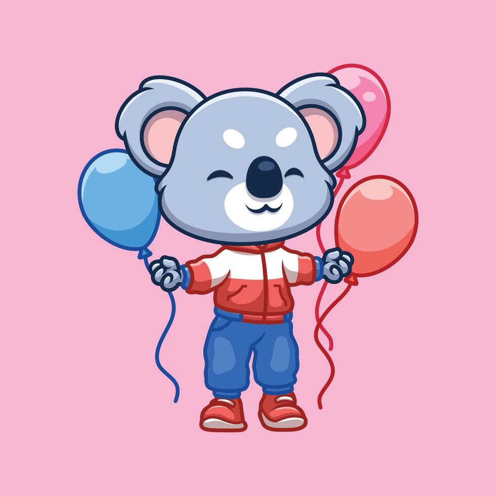 cumpleaños coala dibujos animados personaje vector