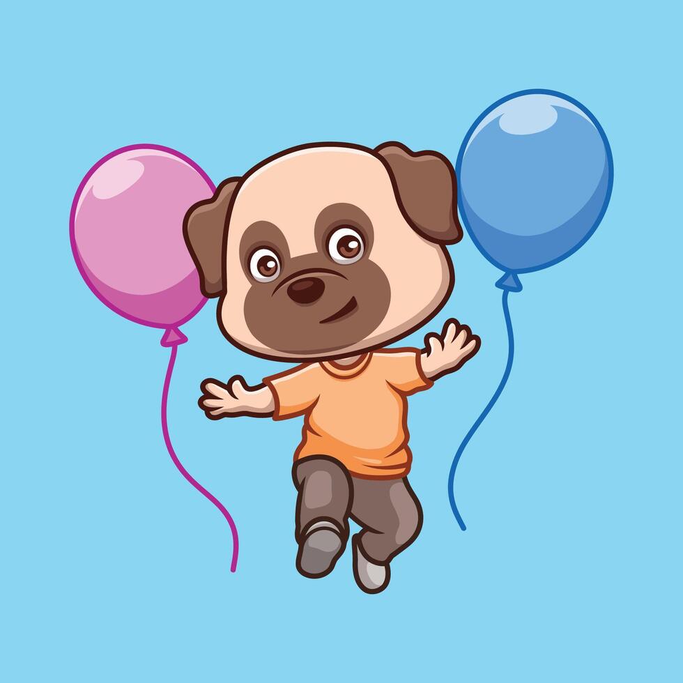 cumpleaños pub perro linda dibujos animados vector