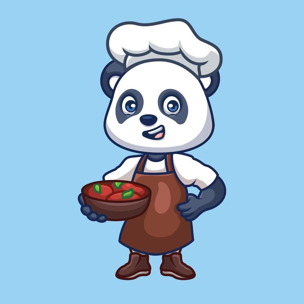 Chef Panda Cute Cartoon vector