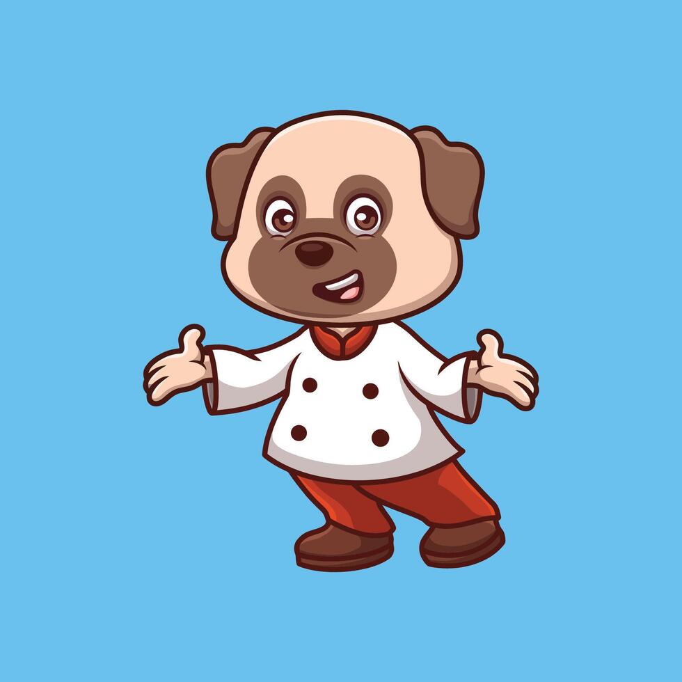 cocinero pub perro dibujos animados vector