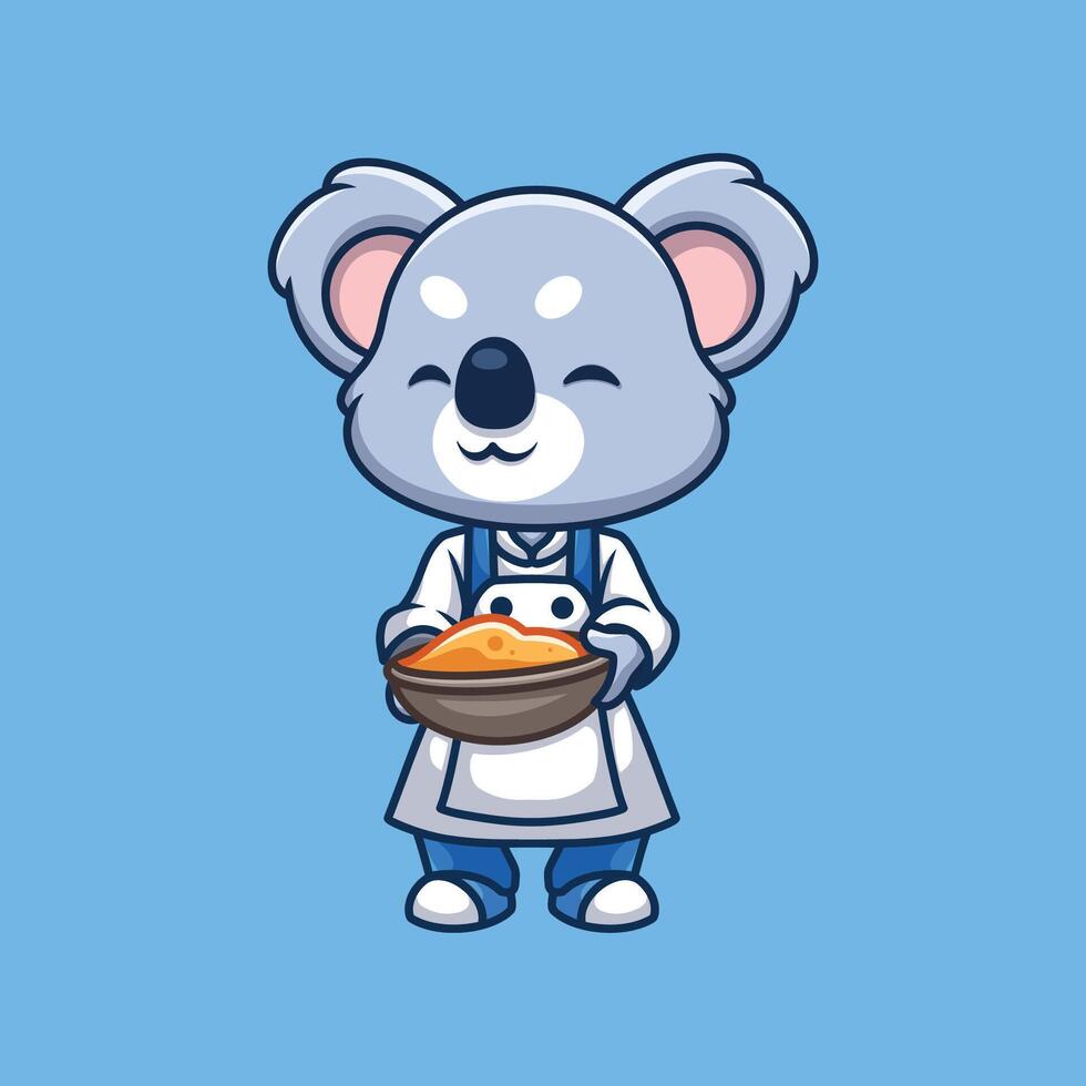 Chef Koala Cute Cartoon vector