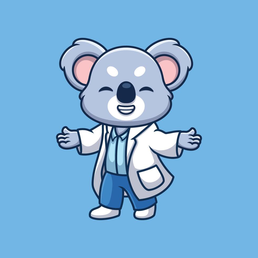 Animal cute cartoon zoo medicine doctor character illustration pet nurse hospital vector