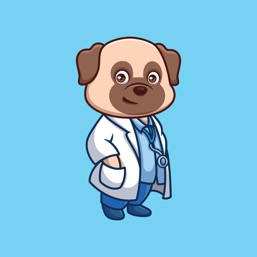 Doctor Pub Dog Cartoon vector