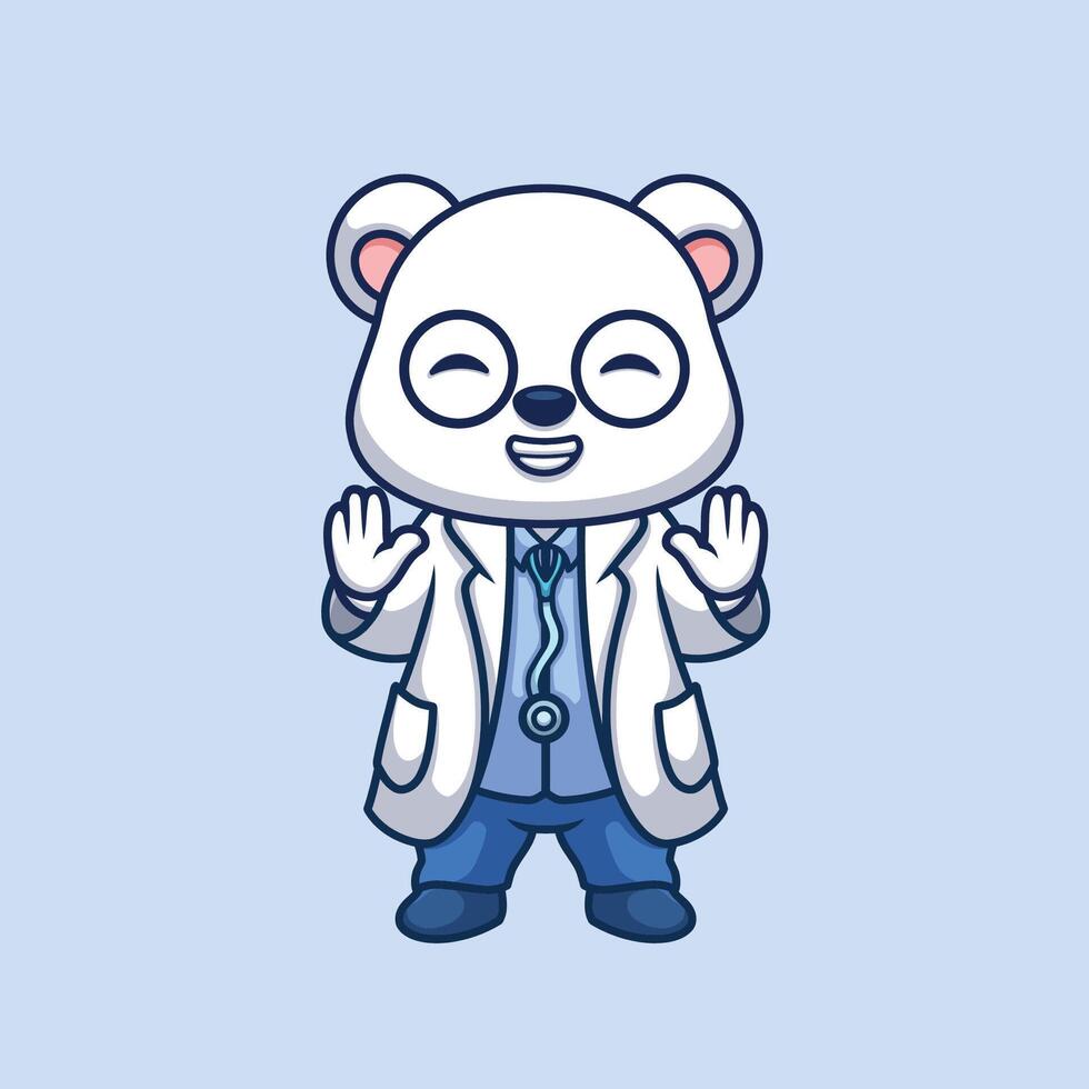 Animal cute cartoon zoo medicine doctor character illustration pet nurse hospital vector