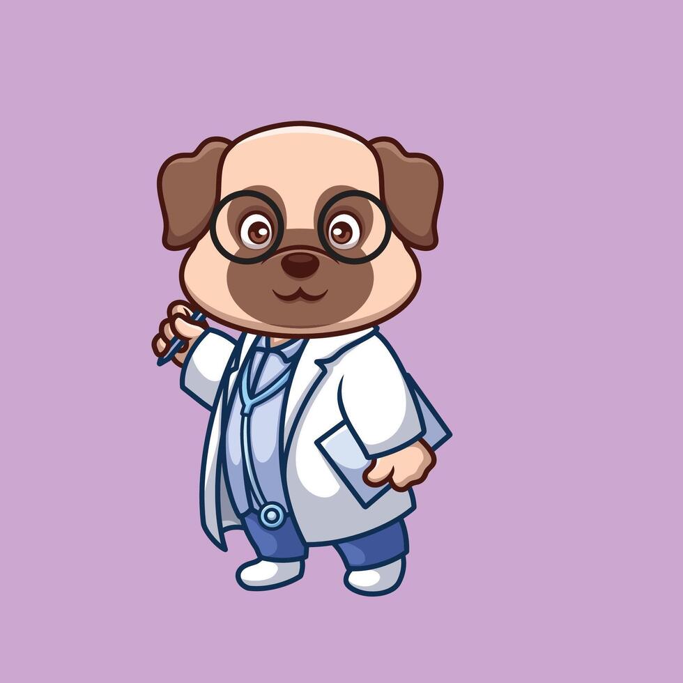 Doctor Pub Dog Cartoon vector
