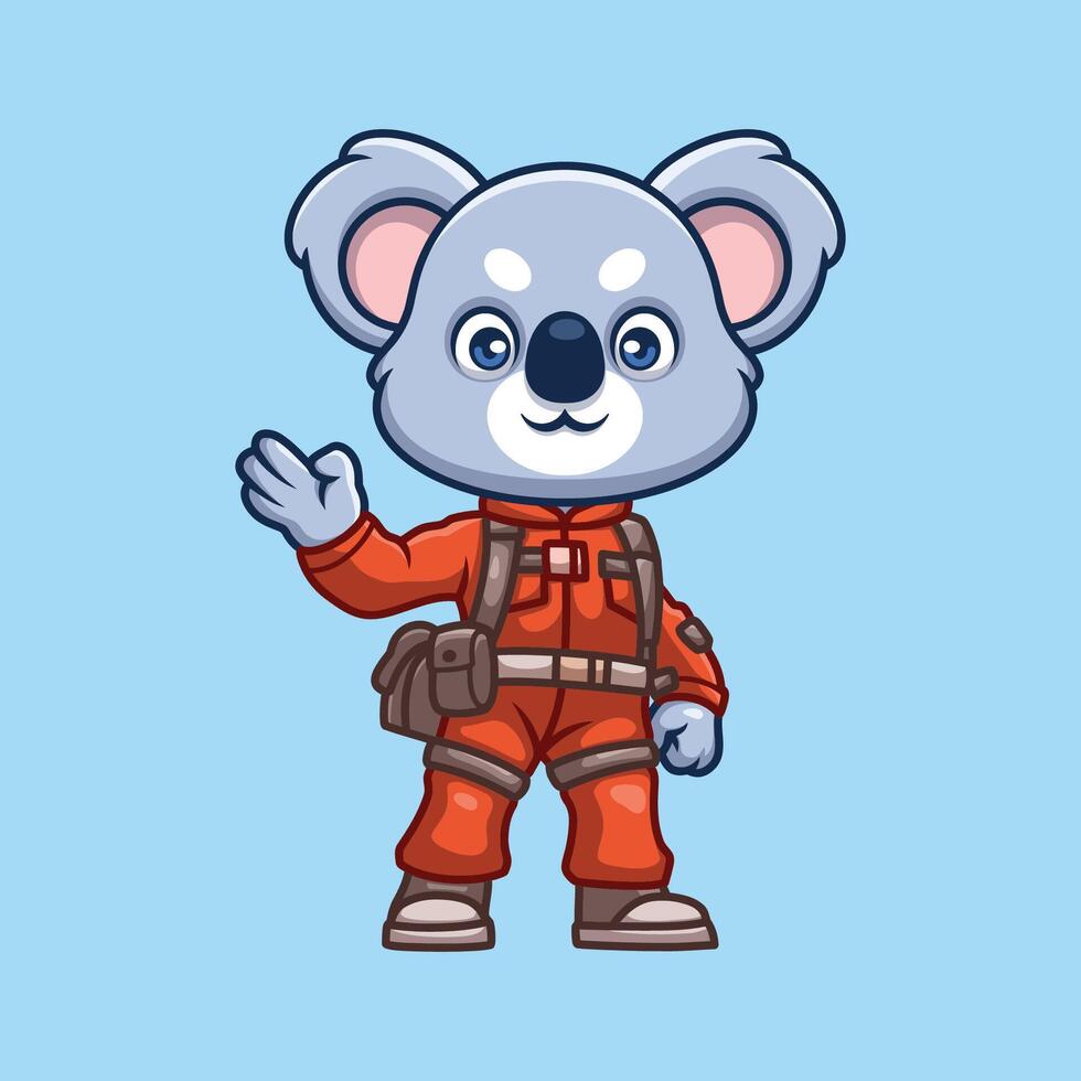 Firefighter Koala Cute Cartoon vector