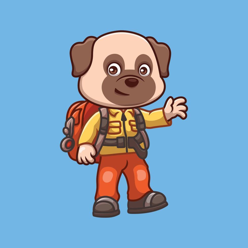 Firefighter Pub Dog Cute cartoon vector