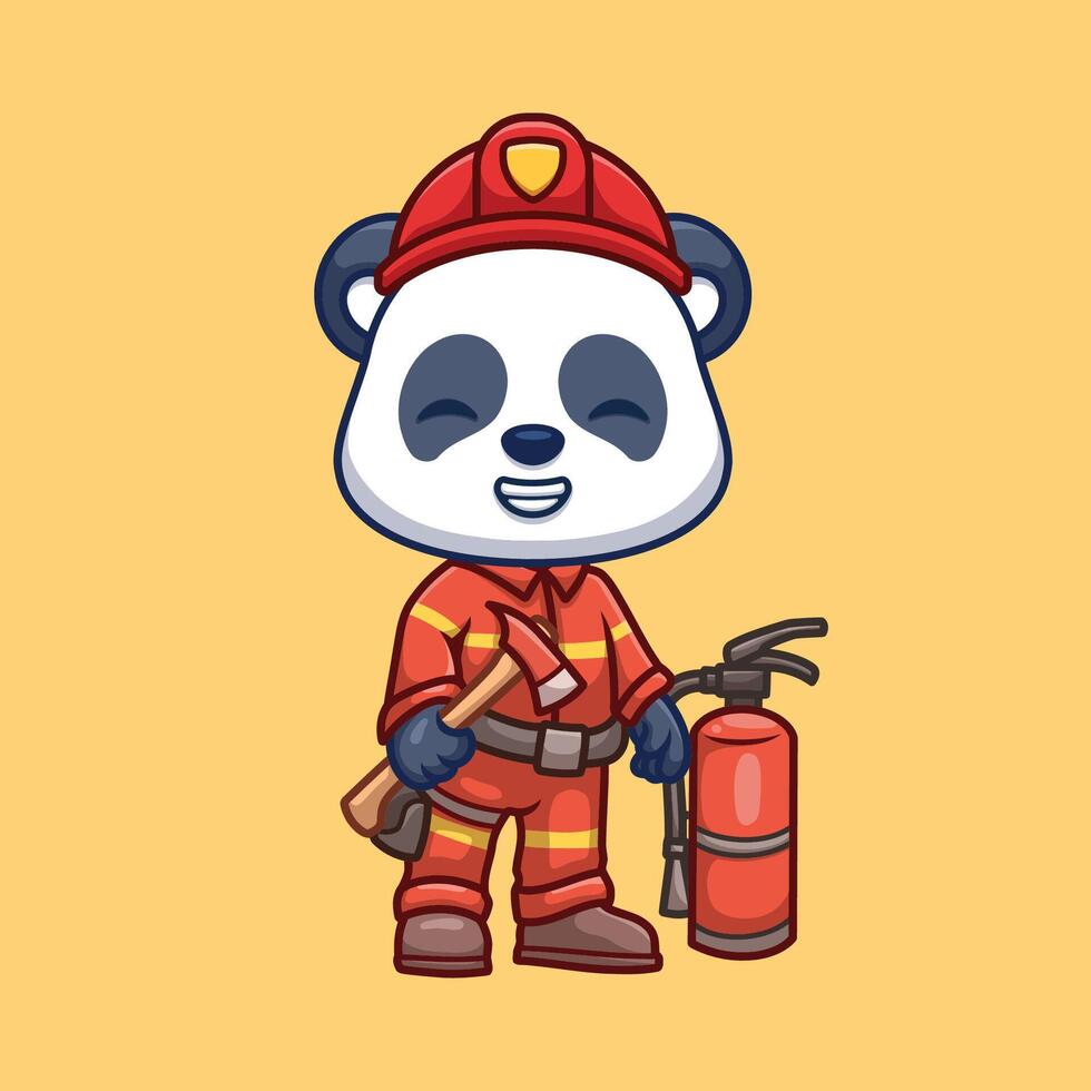 animal dibujos animados bombero ilustración linda niños bombero rescate niño educativo vector