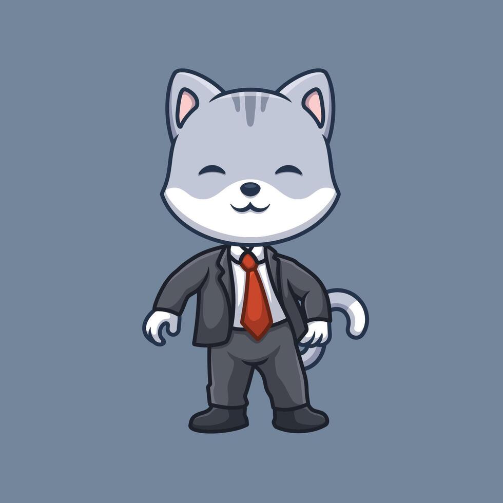 Manager cartoon cute illustration animal kids business owner boss vector