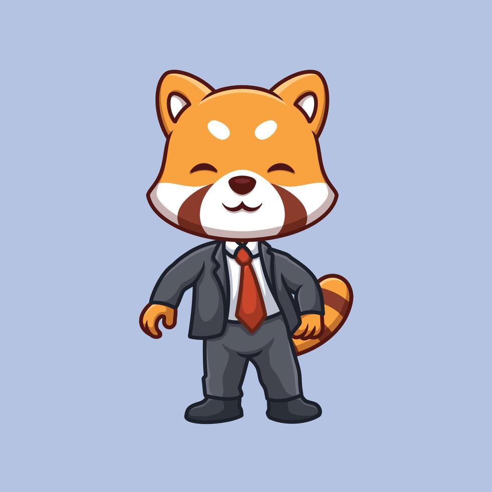 Manager cartoon cute illustration animal kids business owner boss vector