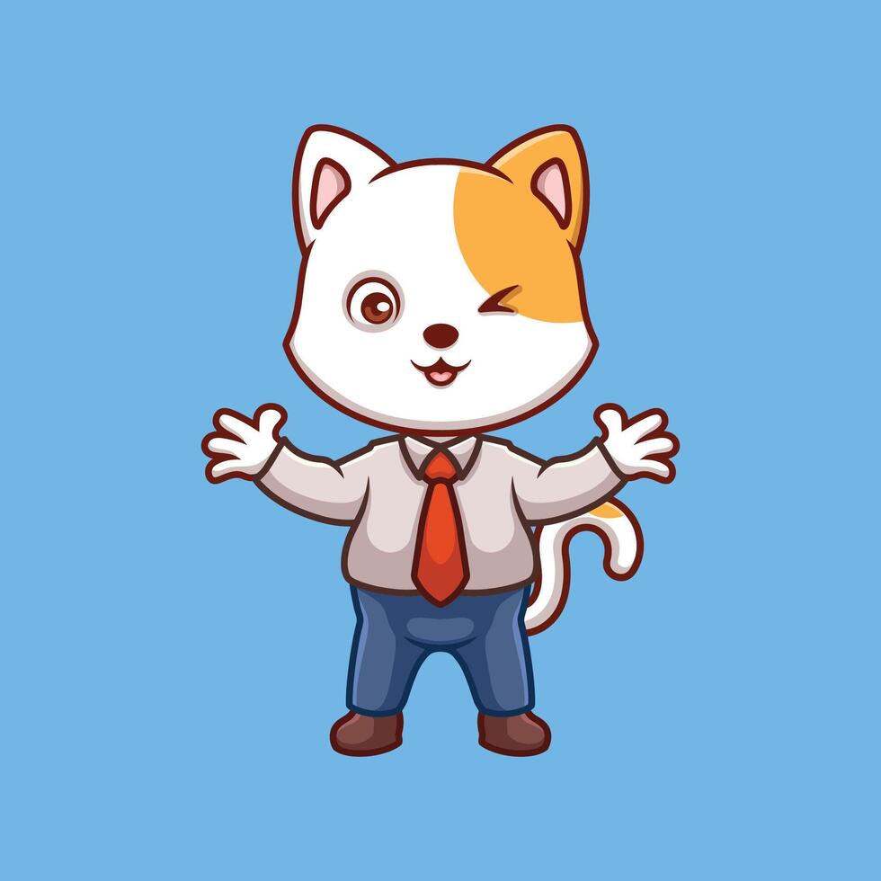 Manager cartoon cute illustration animal kids business owner boss vector