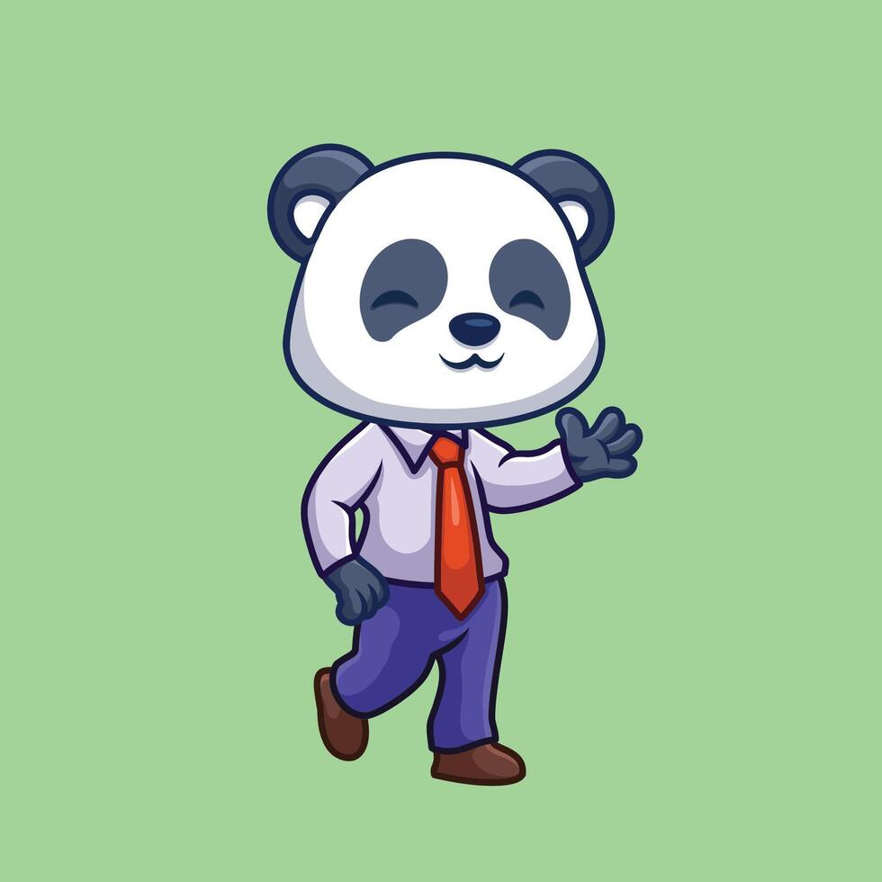 gerente panda linda dibujos animados vector