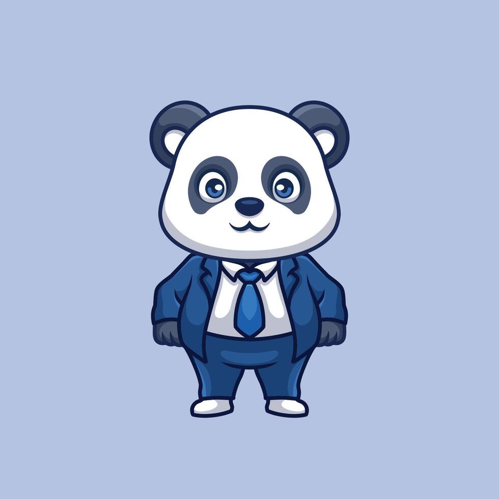 gerente panda linda dibujos animados vector