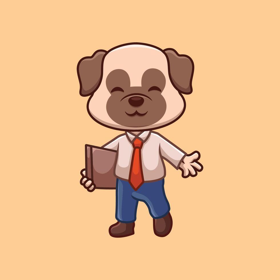 Manager cartoon cute illustration animal kids business owner boss vector