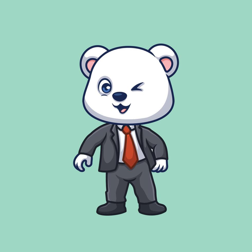 Manager Polar Bear Cute Cartoon vector