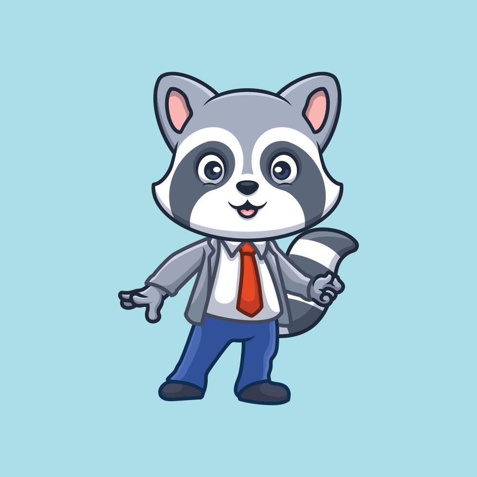 Manager cartoon cute illustration animal kids business owner boss vector