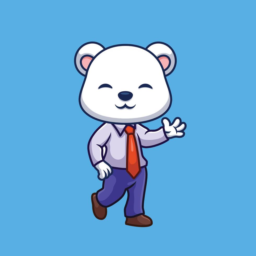 Manager Polar Bear Cute Cartoon vector