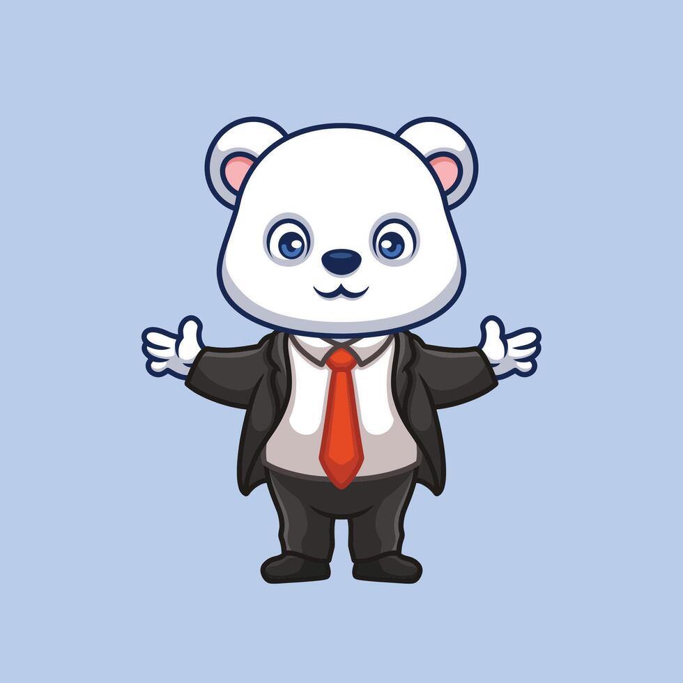 Manager Polar Bear Cute Cartoon vector